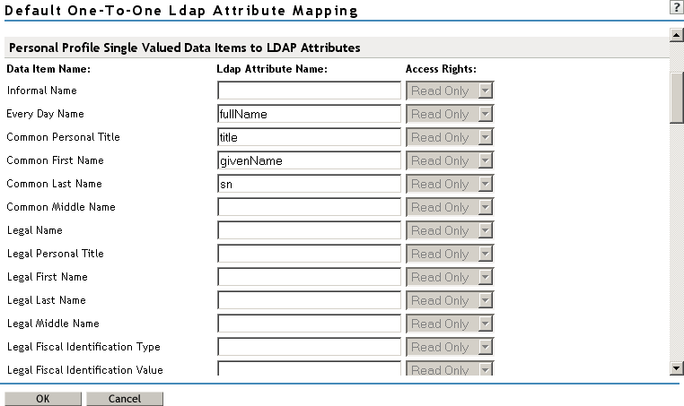 One-to-One attribute map