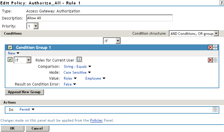 Authorization policy