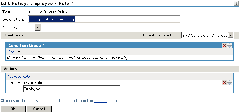 Activation role policy