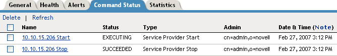 Access Gateway Command Status