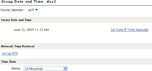 Configuring the Access Gateway Date and Time