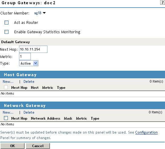 Configuring gateways