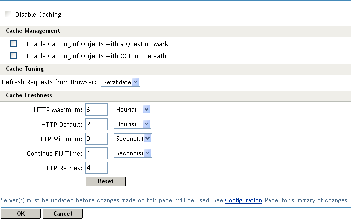 Global Cache Options