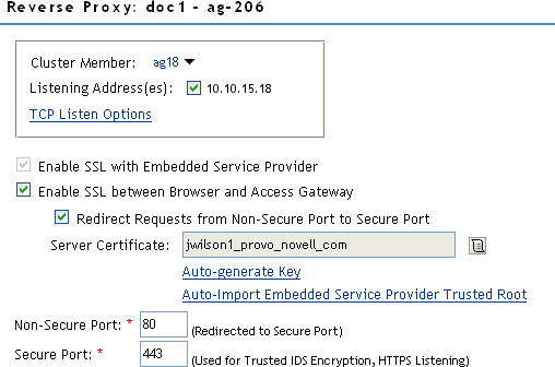 Configuring SSL to the Browsers