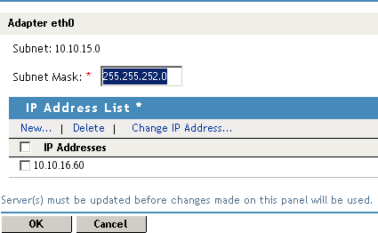 Configuring a subnet