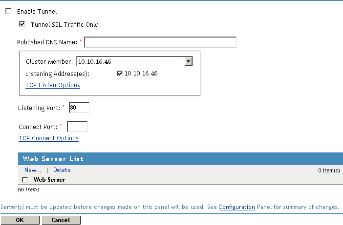 Configuring a tunnel