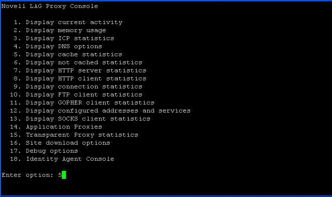 Linux Access Gateway proxy console