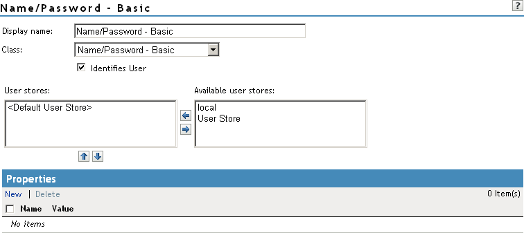 Configuring an authentication method