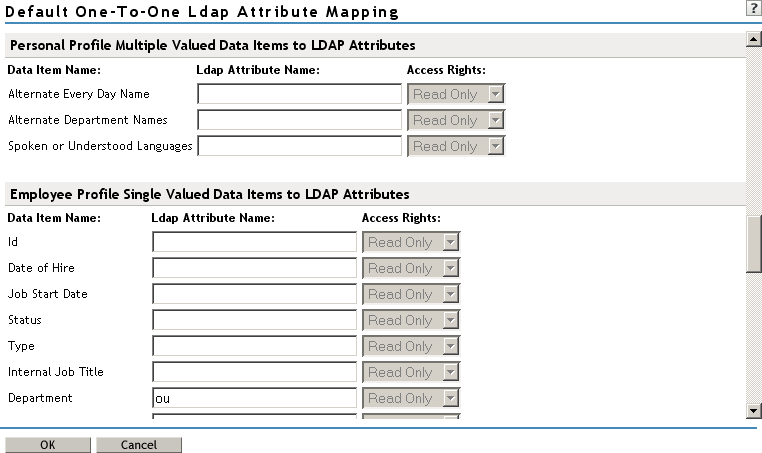 One-to-One attribute map