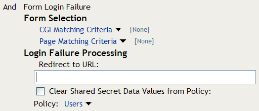 Form Fill Login Failure Policy