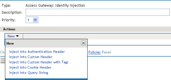 Configuring an identity injection policy