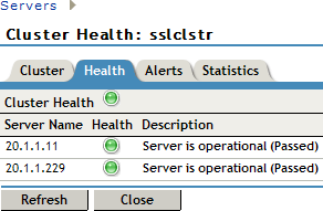 Health status of SSL VPN servers