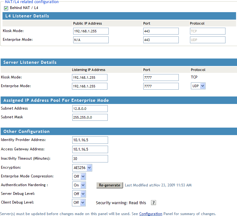 Configuring Gateway