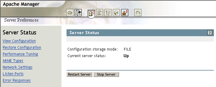 Server Status page