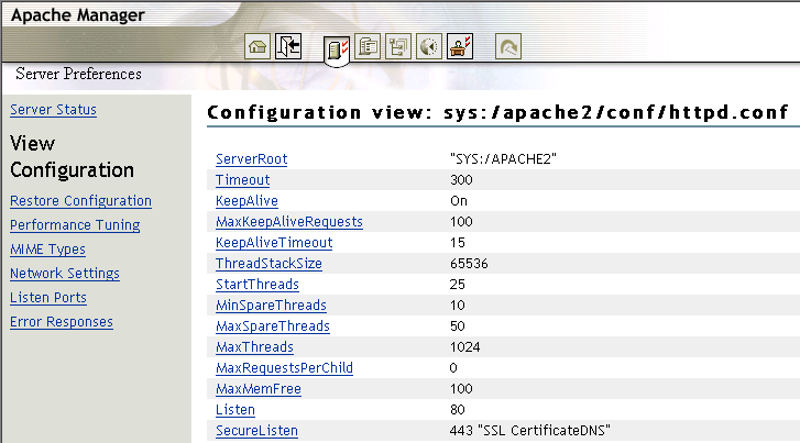 View Configuration page