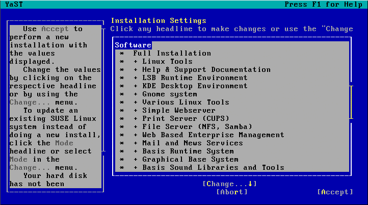 Full Installation option