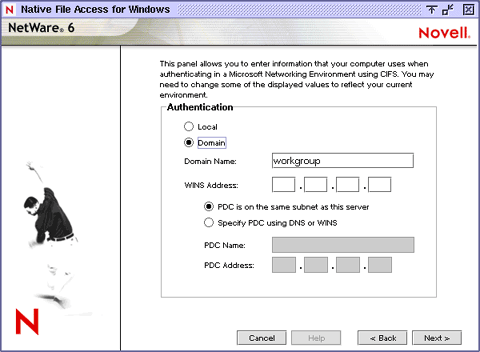 Domain Authentication screen