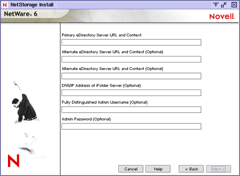 NetStorage Install screen