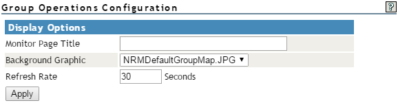 The Group Operations Configuration form