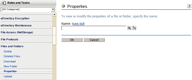 Properties page screen shot