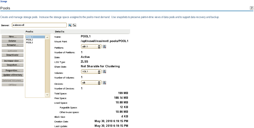 Sample Pool Management Page