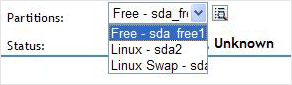 Sample Partitions List from Device Details