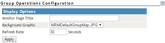 The Group Operations Configuration form