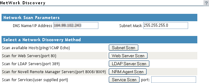 Network Discovery page