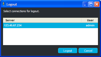 Logout Dialog Box