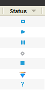 Status Column Screen Shot Showing the Sorting Order of Status Icons