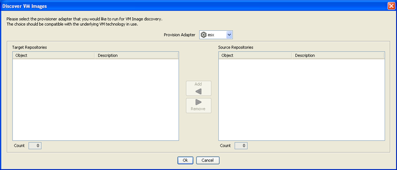 Discover VM Images dialog box