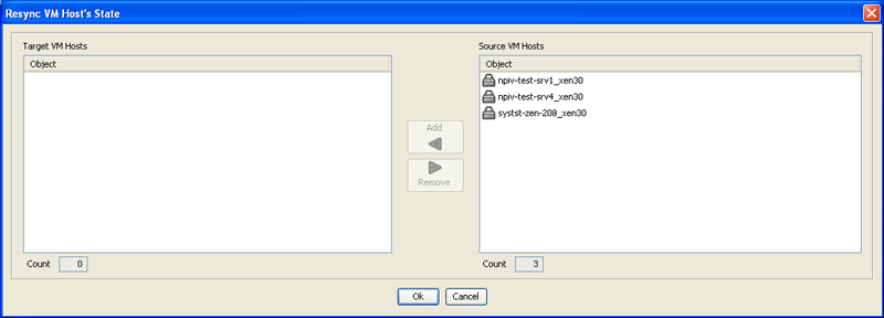 Resync VM Host’s State dialog box