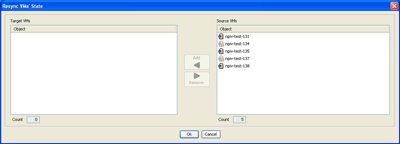 Resync VM’s State dialog box