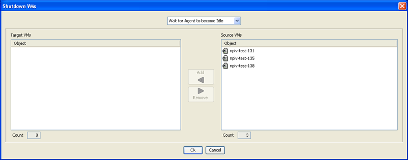 Shut Down VM Hosts dialog box