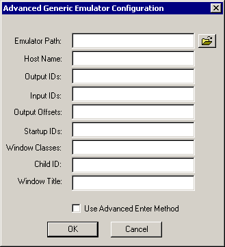 Fields to enter Advanced Generic values 