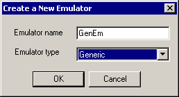 The text box to name an emulator