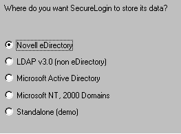 Options as to where SecureLogin stores data