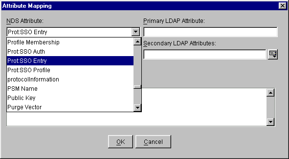 The Prot:SSO Entry attribute in the NDS Attribute list