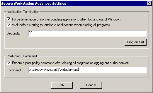 The Advanced Settings dialog box