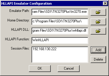 The Terminal Launcher configuration dialog box