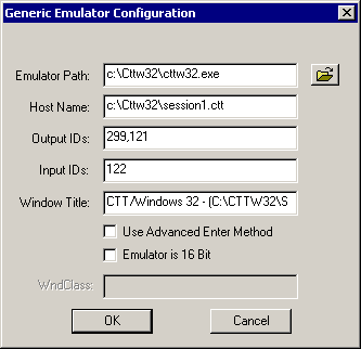 The Terminal Launcher configuration dialog box