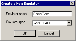 The text box to name an emulator