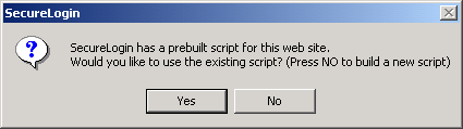 The SecureLogin confirmation dialog box