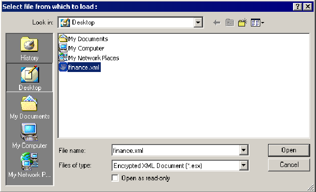 Selecting file to load