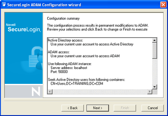 ADAM Administrators dialog box