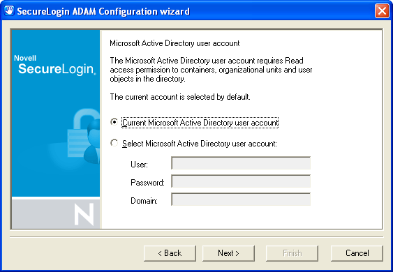 Microsoft Active Directory User Account dialog box