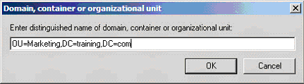 Application Directory Partition dialog box