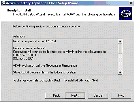 Ready to Install dialog box