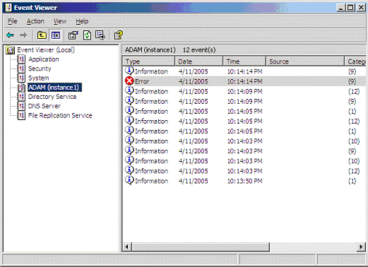 Event viewer