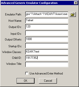 The Terminal Launcher Congifuration Dialog Box